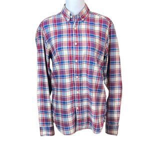 L.O.G.G. Red, White, And Blue Plaid Long Sleeve Shirt, Size M‎
